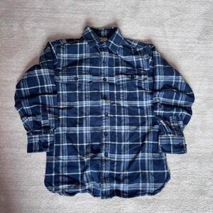 Vintage L.L. Bean blue and white stripped button up shirt